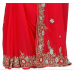 Magnificent Red Colored Border Worked Chiffon Saree
